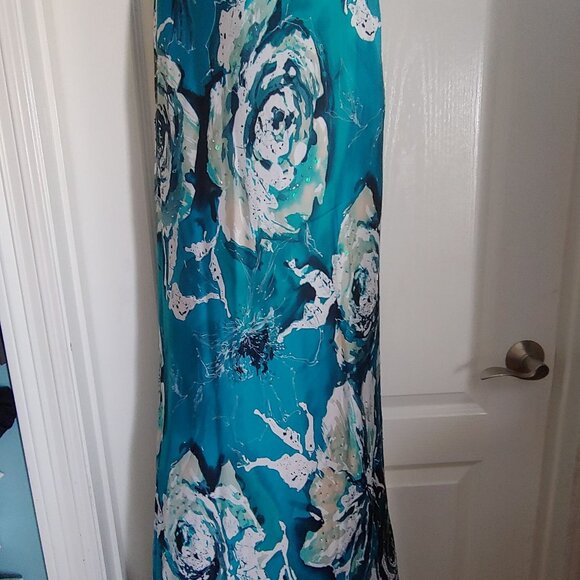 Adrianna Pappell 100% Silk Beaded Babydoll Empire Waist Prom Evening Dress 6 - Picture 7 of 16